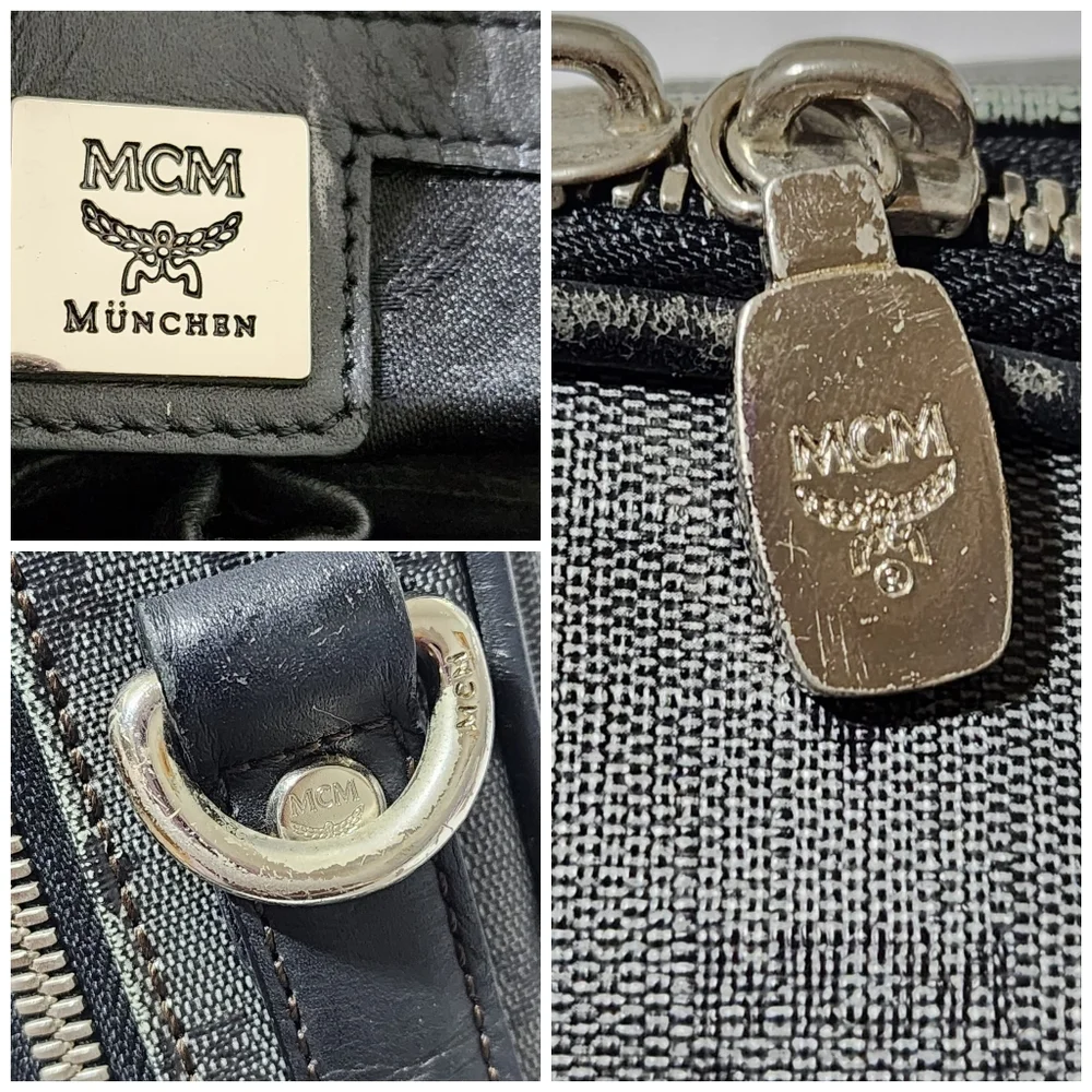 MCM Visetos Laptop Bag Grey/Black